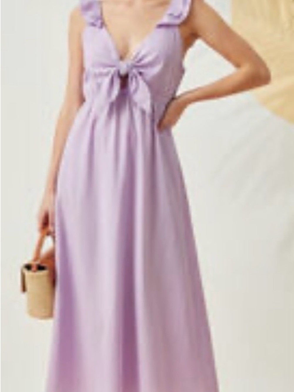 DREW Lavender Tie-Front Maxi Dress